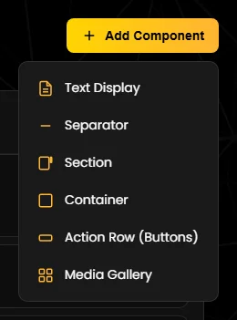 The “Add Component” menu