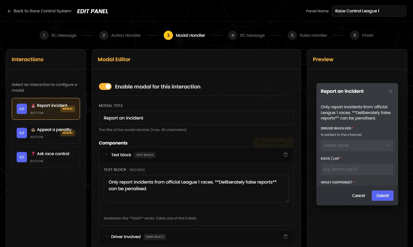 Step 3: Modal Handler
