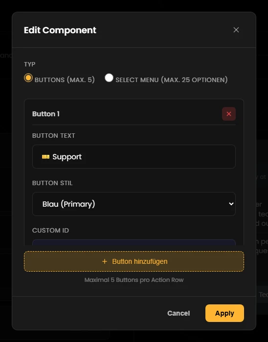 Editing an Action Row with buttons